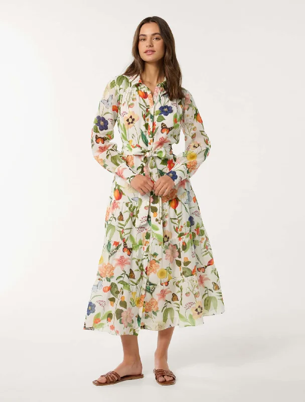 Sylvie Tiered Shirt Midi Dress