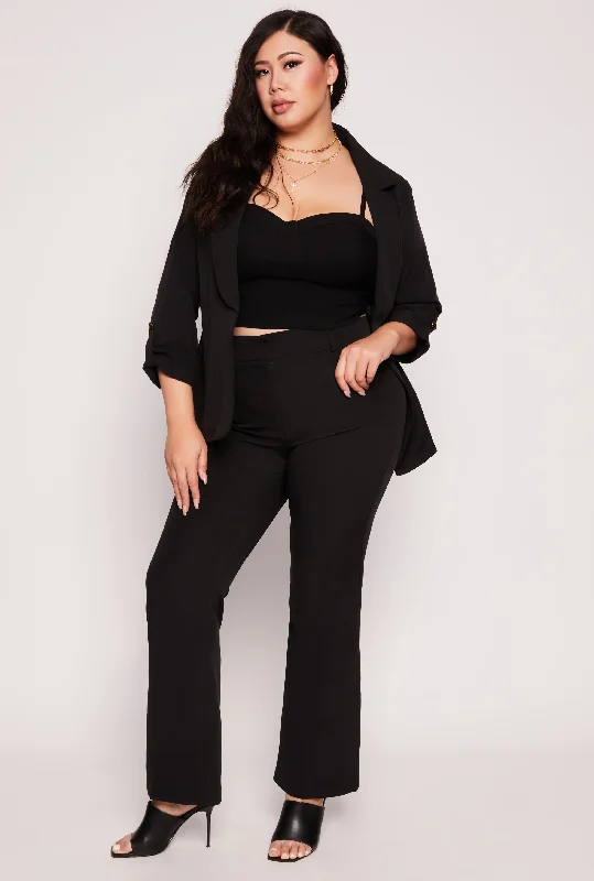 Plus Size Flared Dress Pants